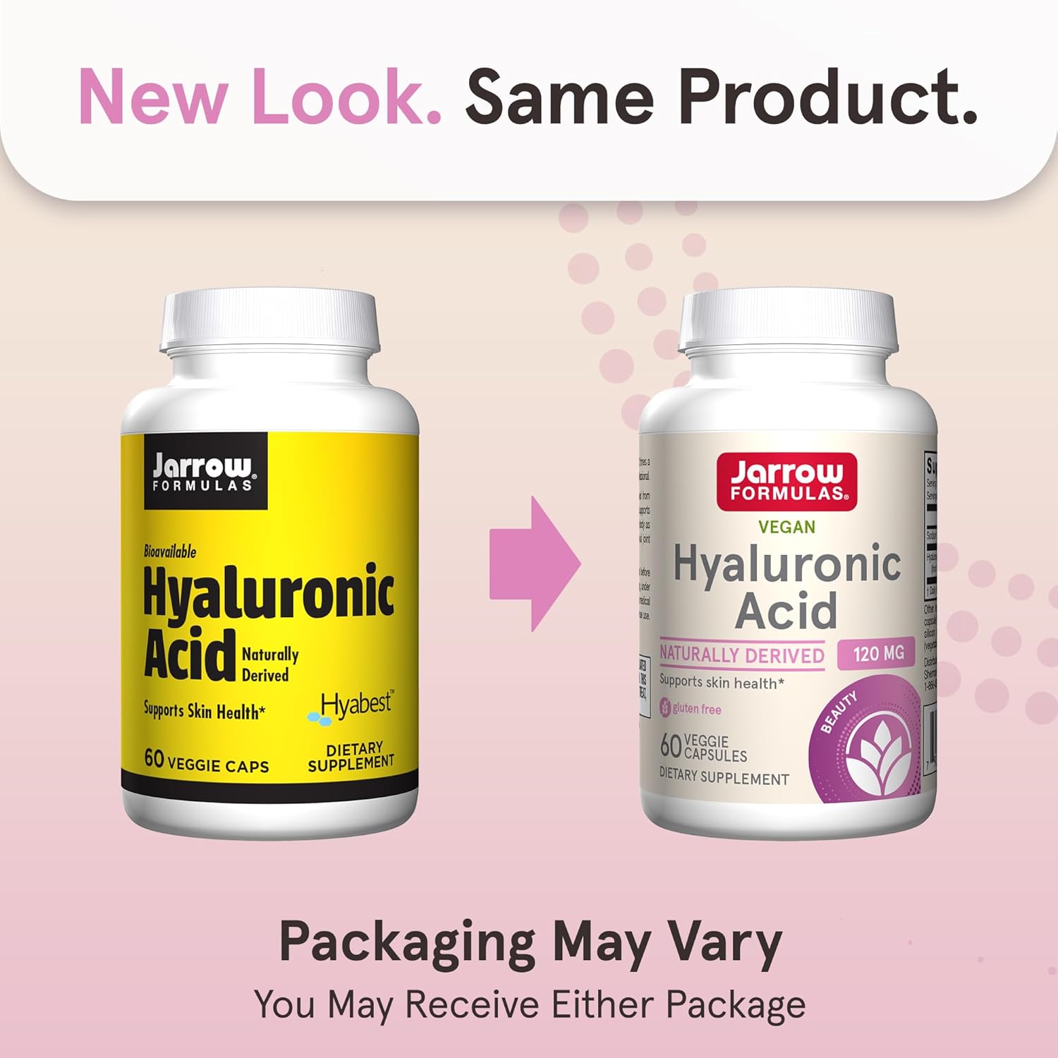 Jarrow Formulas Hyaluronic Acid 120mg Veggie Capsules new look