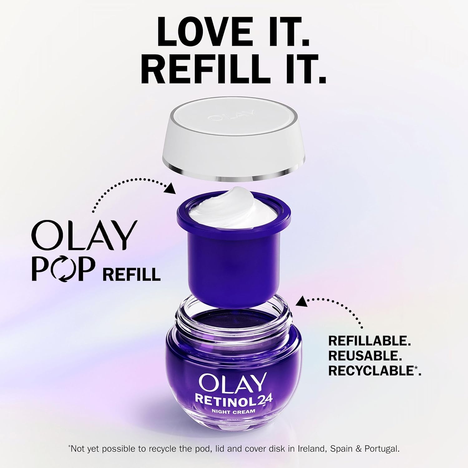 Olay Retinol 24 Night Face Cream & Moisturiser - 50ml refillable jar.