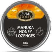 Front image: Pure Gold Manuka honey lozenges MGO 525 plus candy lozenges pack 100g