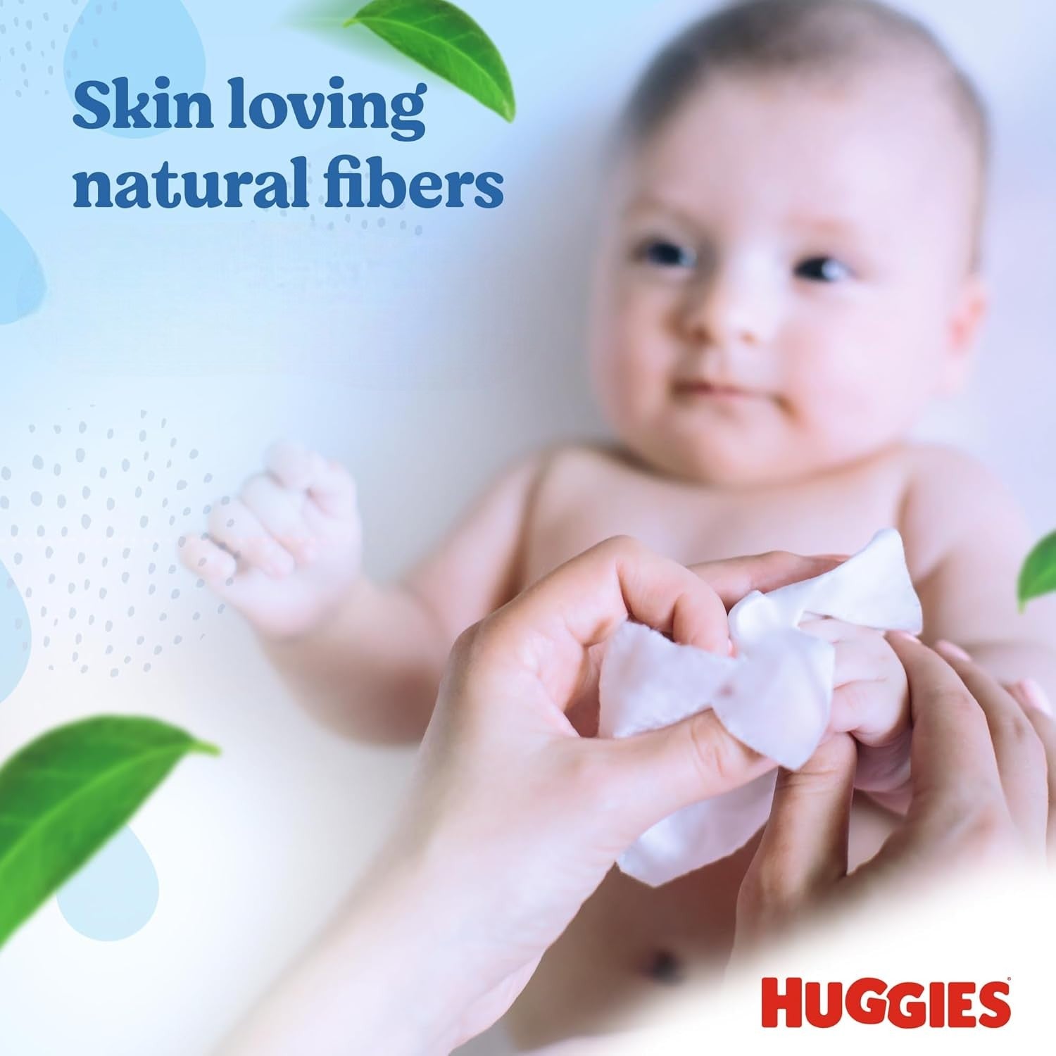 Huggies Pure baby wipes gentle cleaning use fragrance free natural fibre wipes. Skin loving natural fibres
