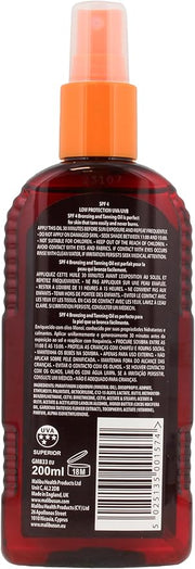 Malibu SPF 4 Bronzing Oil Spray with Monoi Oil, Water Resistant, 200ml
