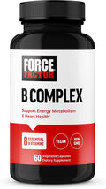 Force Factor Vitamine B Complex - 8 Essentiële B-Vitamines - 60 Capsules