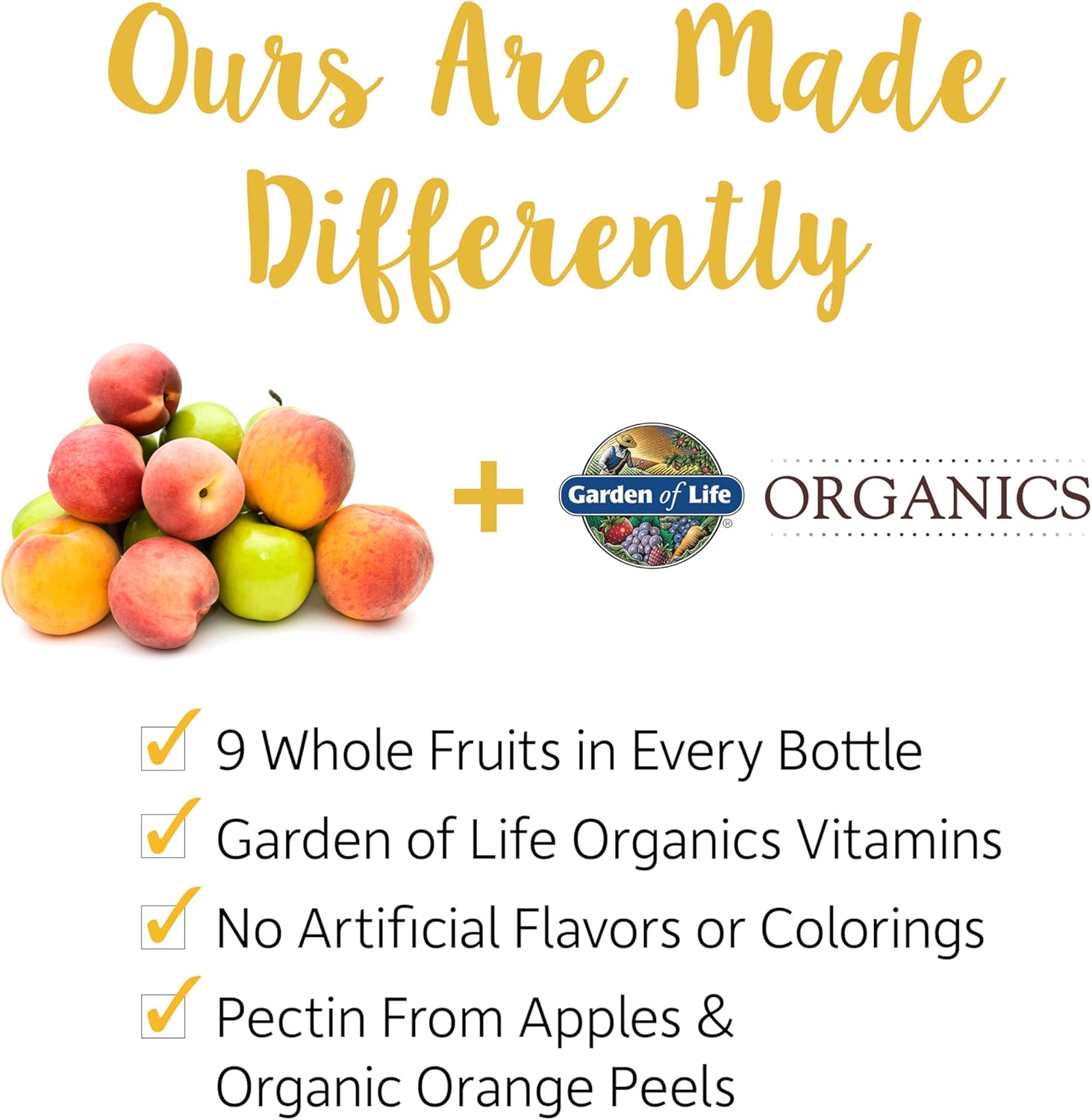 Supplement facts and ingredient list for Organic Men's Gummy Vitamins.