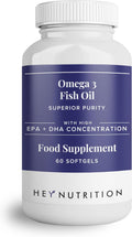 Hey Nutrition Omega-3 Fish Oil 2000mg - High EPA & DHA - 60 Softgels