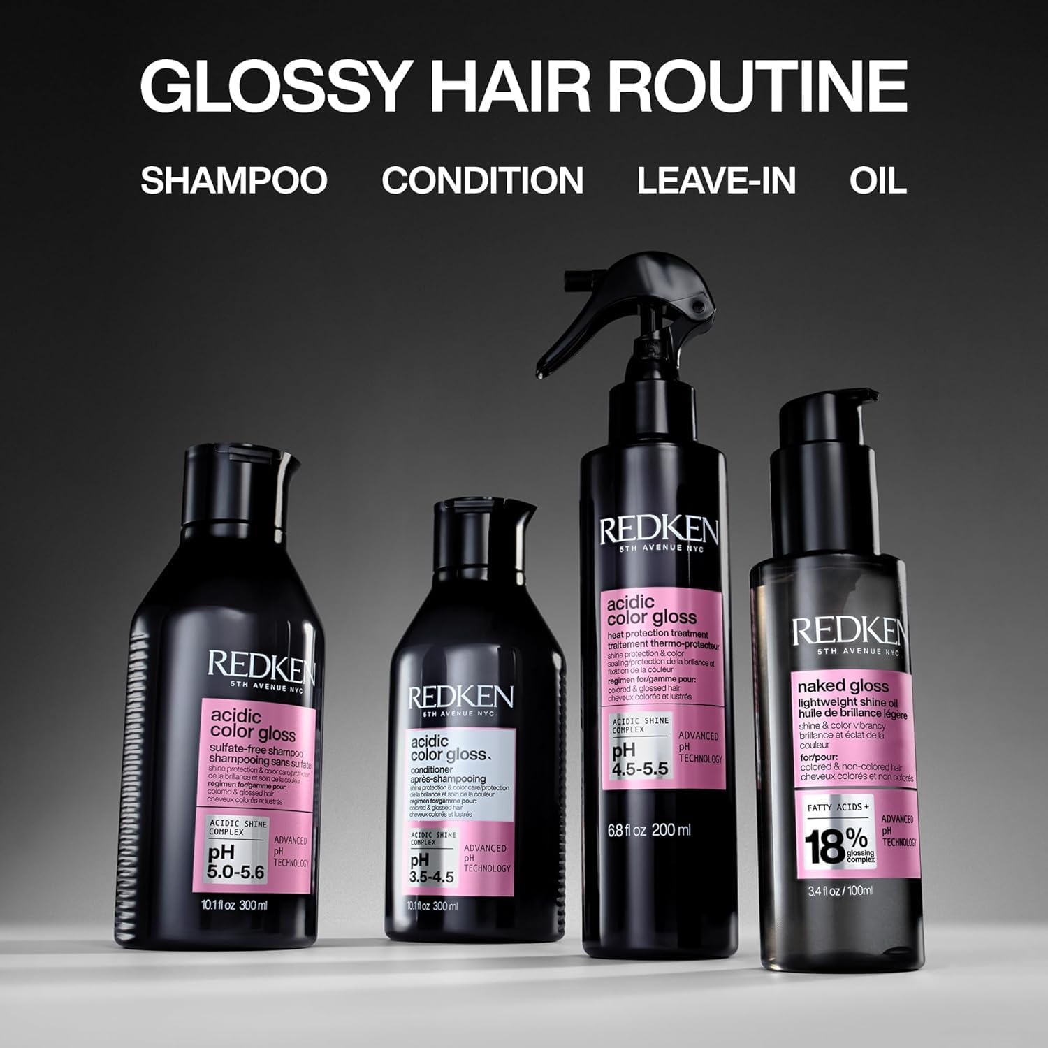 Redken Acidic Color Gloss Sulfate-Free Shampoo 1000ml glossy hair routine
