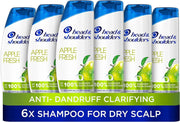 Front image: Head & Shoulders Apple Fresh shampoo bottles plastic bottle apple scent 6 x 250ml pack