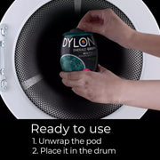 Dylon All-in-1 Washing Machine Fabric Dye Pod Emerald Green 350g usage instructions packaging