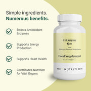 Hey Nutrition CoEnzyme Q10 100mg Ubiquinone - 60 Softgels