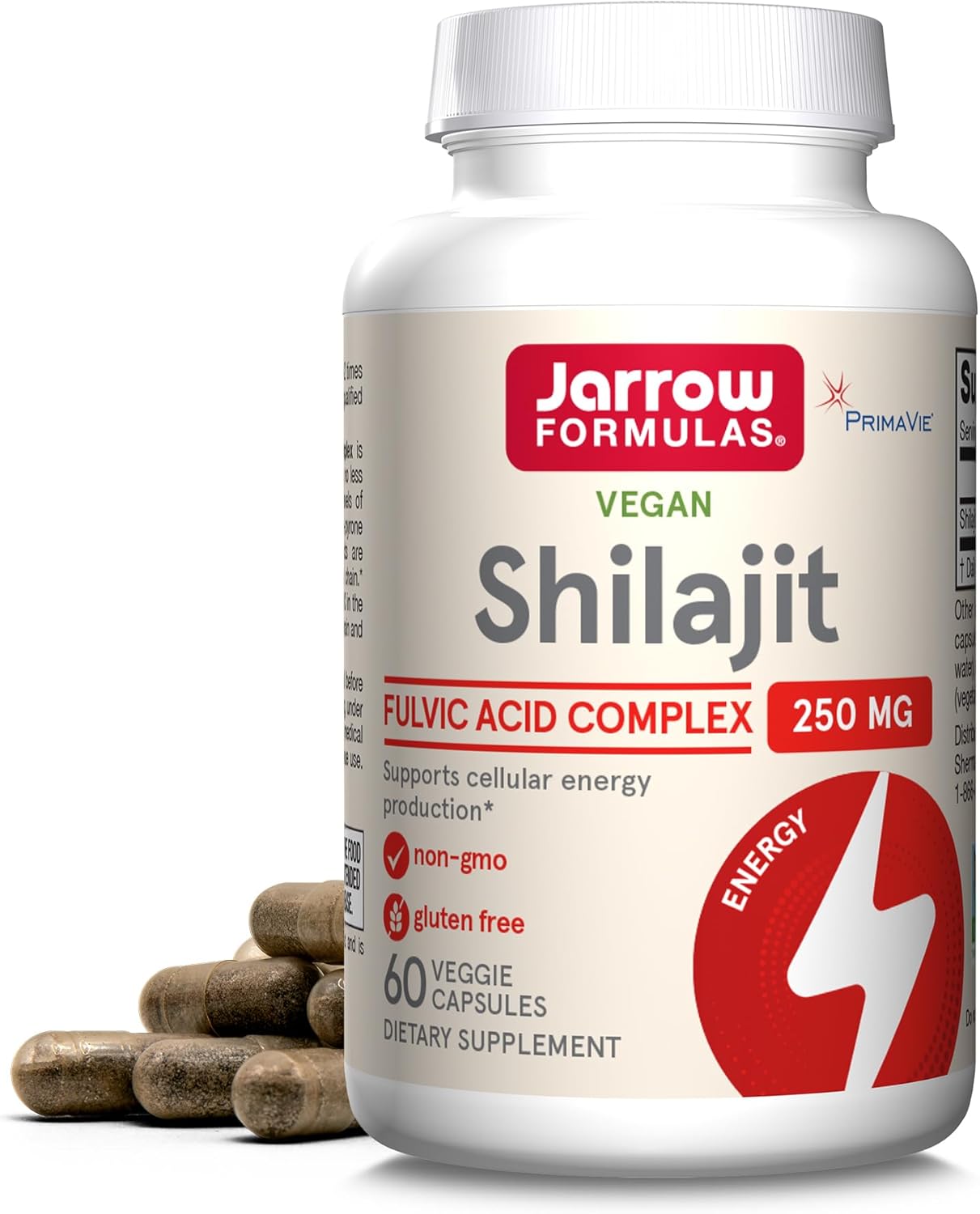Front Image: Jarrow Formulas Shilajit 250mg veggie capsules 60 count front packaging bottle