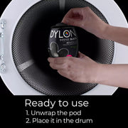 Dylon All-in-1 Washing Machine Fabric Dye Pod Intense Black 350g usage instructions packaging