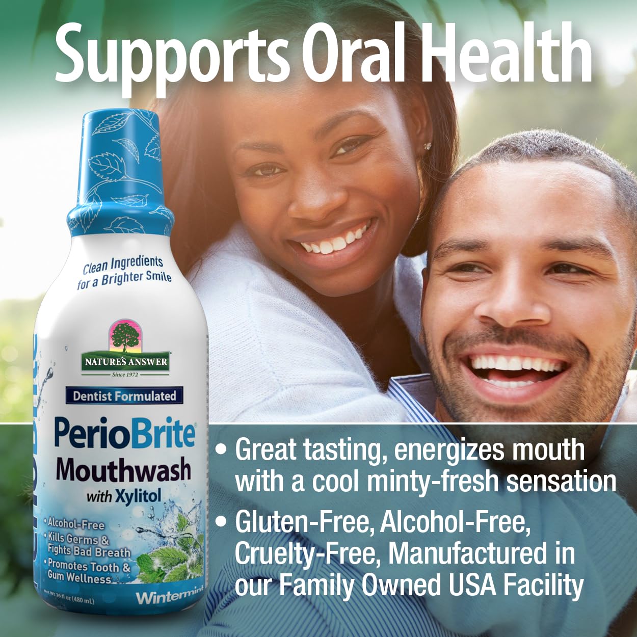 Nature’s Answer PerioBrite Winter Mint Mouthwash Alcohol-Free – 480ml