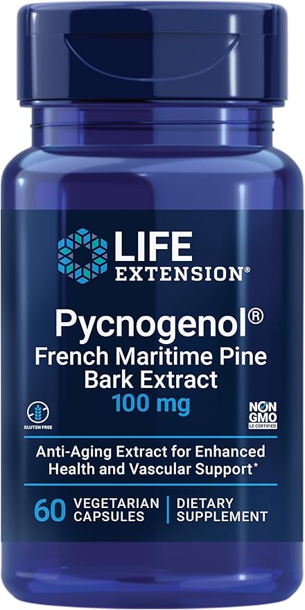 Life Extension French Maritime Pine Bark Extract bottle, 60 capsules.