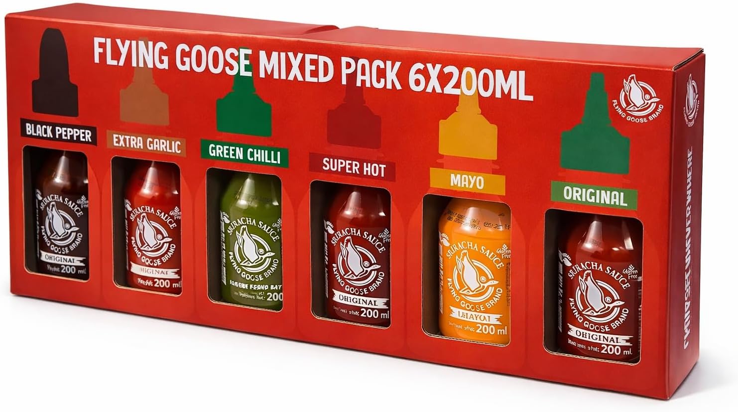 Flying Goose Mixed Pack Sriracha Sauce Set - 6 x 200ml