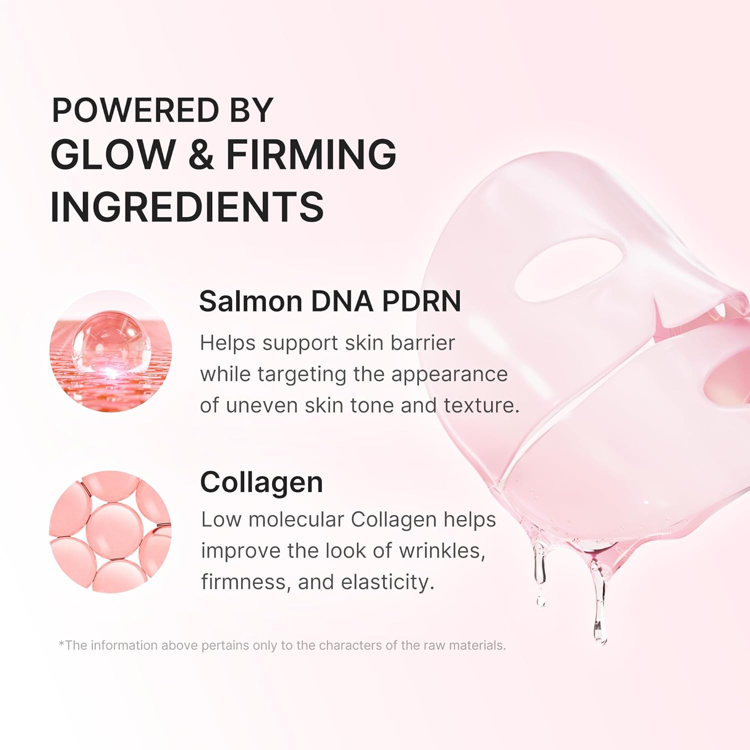 Medicube PDRN Pink Collagen Gel Mask, individual sachet packaging, fragrance not specified, 4 masks x 28g, ingredients information