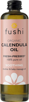Fushi Biologische Calendula-olie 100 ml | Versgeperst & 100% Pure Verzachtende Olie voor Moeder- & Babymassage