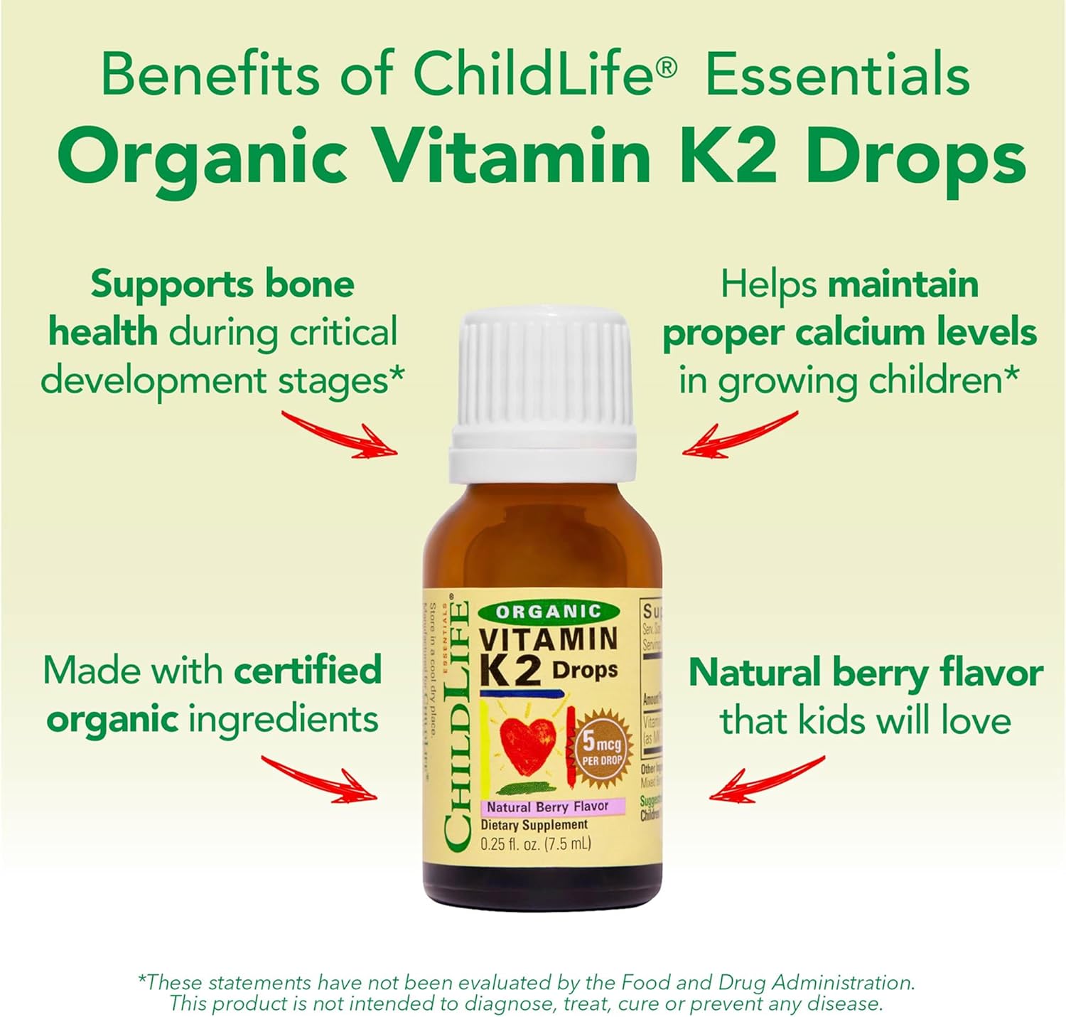 ChildLife Essentials Vitamin K2 drops key benefits MK7 organic MCT oil 7.5ml
