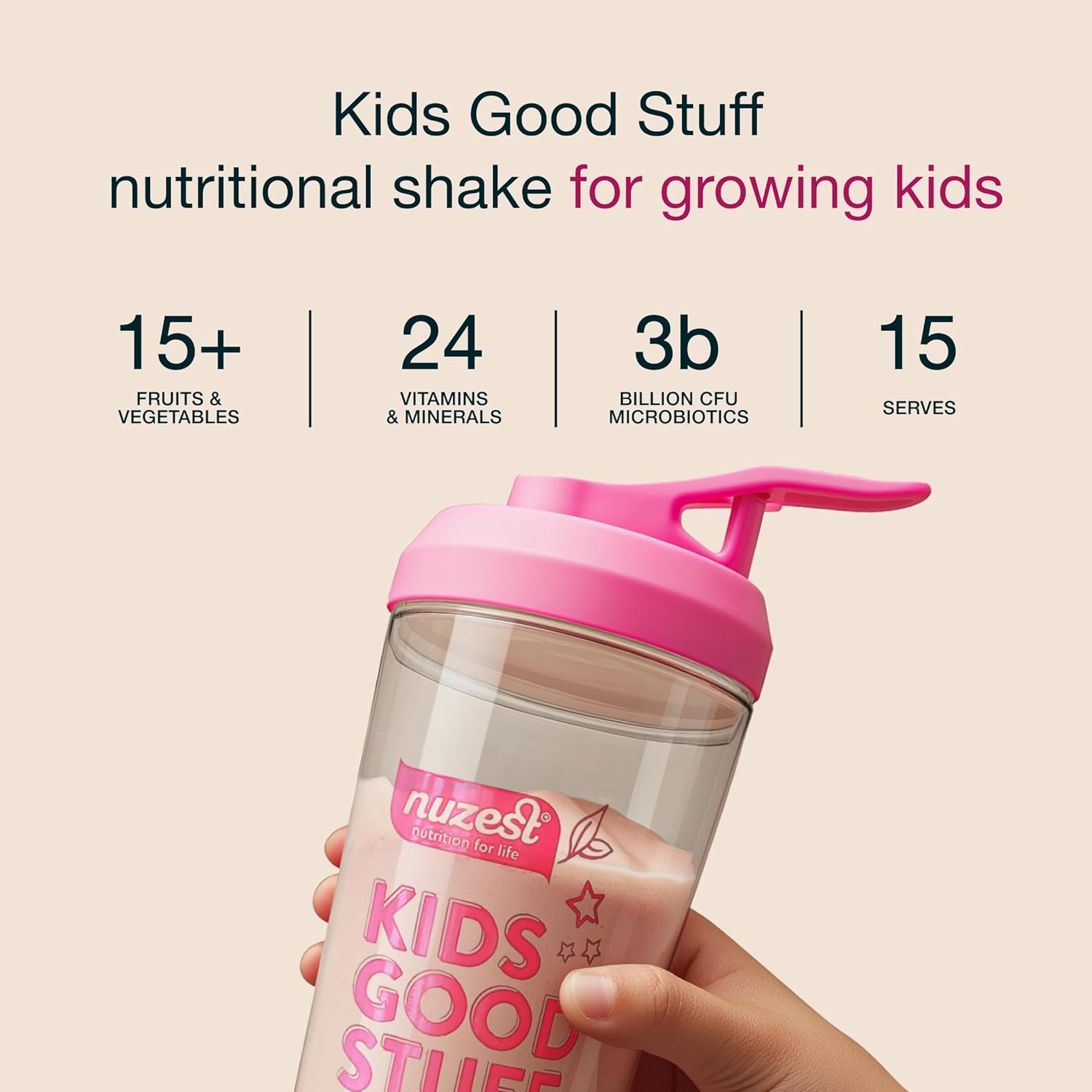 Kids Good Stuff strawberry tub showing ingredients.