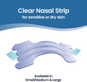  Instructions and safety information for Breathe Right Clear Nasal Strips.