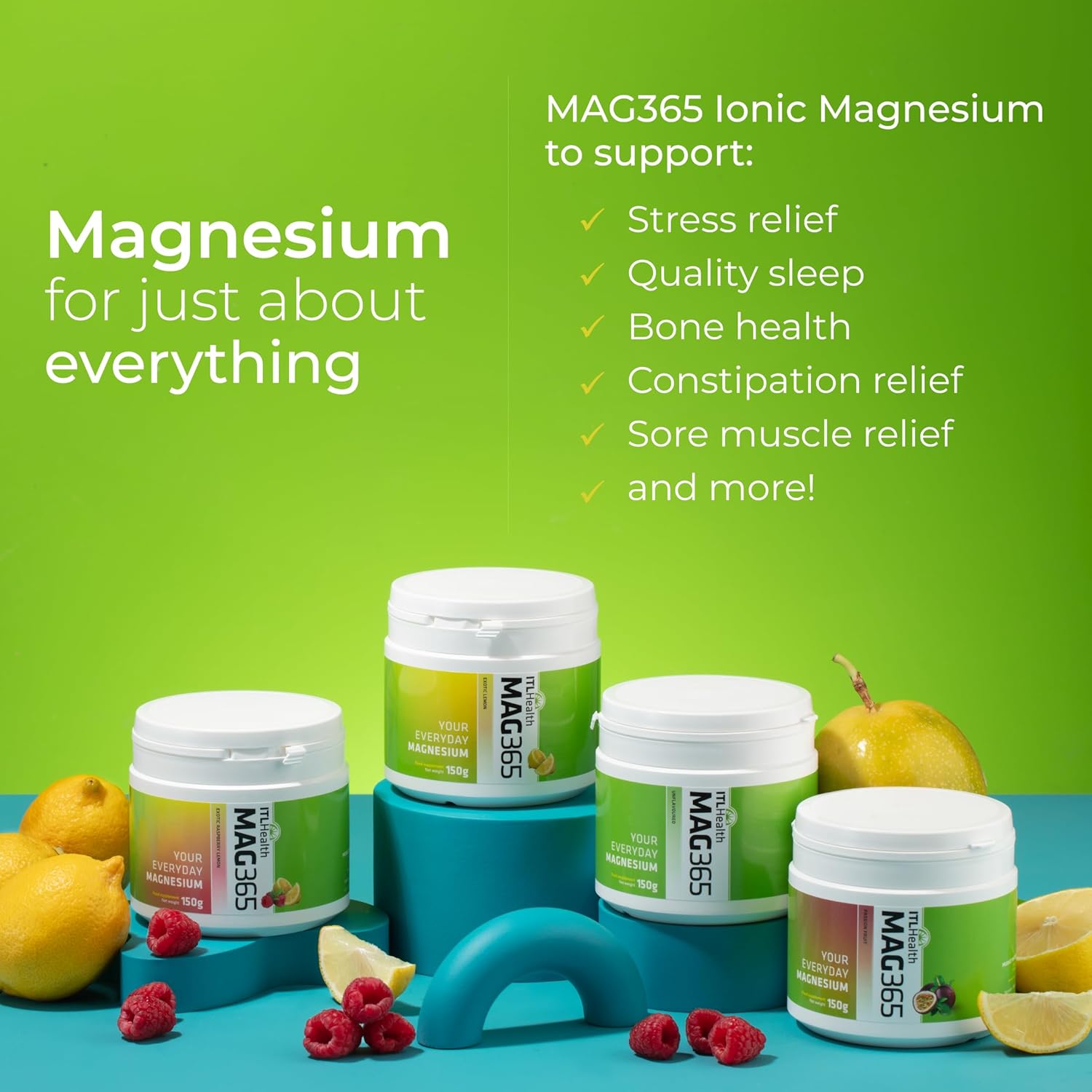 MAG365 Magnesium Citrate Powder, Exotic Lemon - 150g
