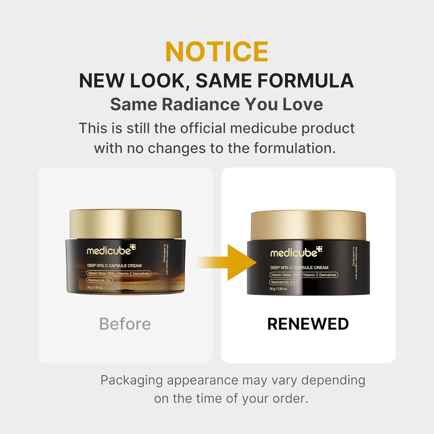 Medicube Deep Vita C Capsule Cream 55g new look same formula