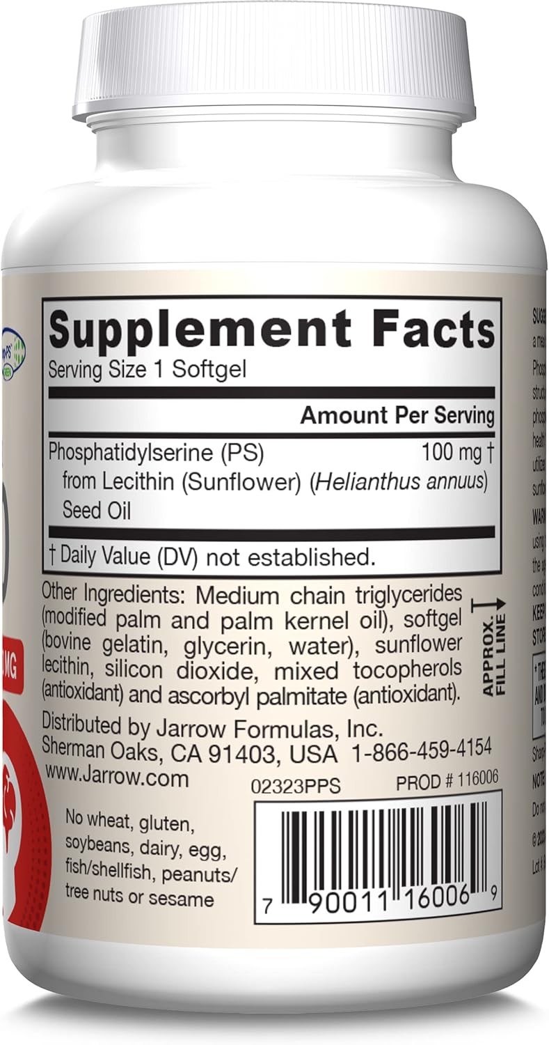 Jarrow Formulas Phosphatidylserine PS100 100mg 60 Softgels barcode