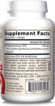 Jarrow Formulas Phosphatidylserine PS100 100mg 60 Softgels barcode