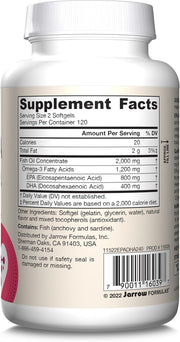 Barcode Image: Jarrow Formulas fish oil EPA DHA balance 1200mg 240 softgels barcode packaging