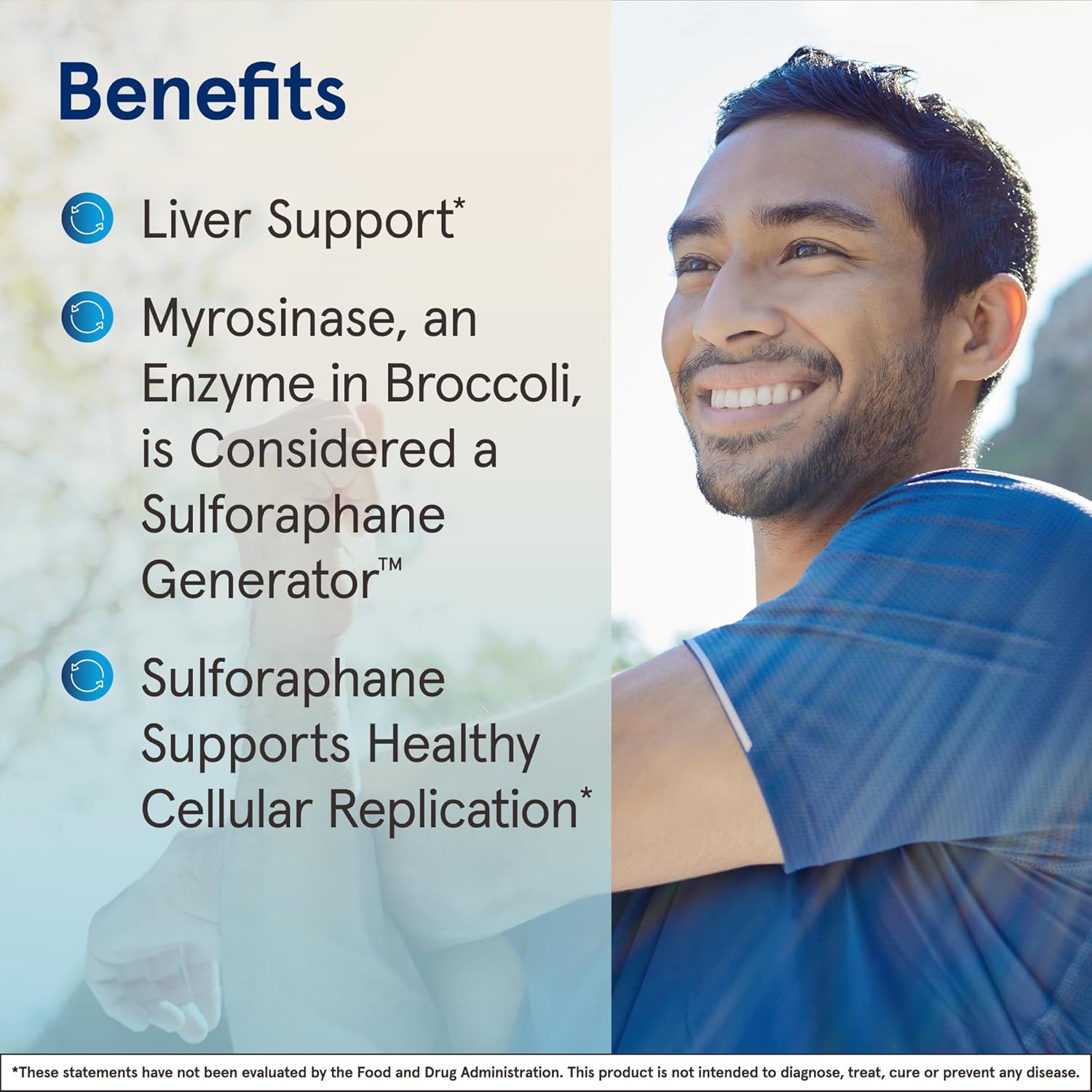 Lifestyle Image: Jarrow Formulas BroccoMax sulforaphane 35mg veggie capsules daily use lifestyle