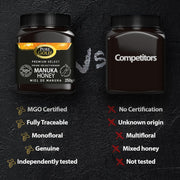 Pure Gold Manuka Honey 525+ MGO - Raw & Unpasteurised - 250g