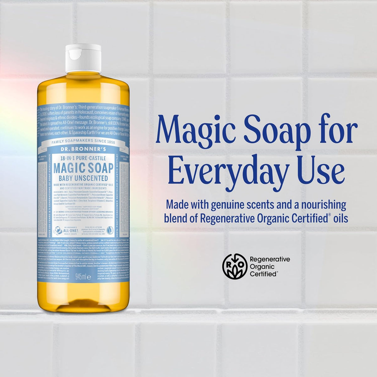 Dr. Bronner's Baby Unscented 18-in-1 Pure-Castile Liquid Soap 240ml