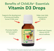 ChildLife Essentials Organic Vitamin D3 Drops 400 IU - 6.25ml