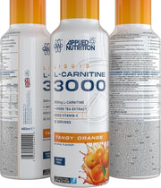 Applied Nutrition Liquid L-Carnitine 3000 Tangy Orange liquid supplement bottle 480ml supplement facts and ingredients & barcode