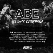 Advertisement for ABE All Black Everything with athletes and Applied Nutrition branding.
