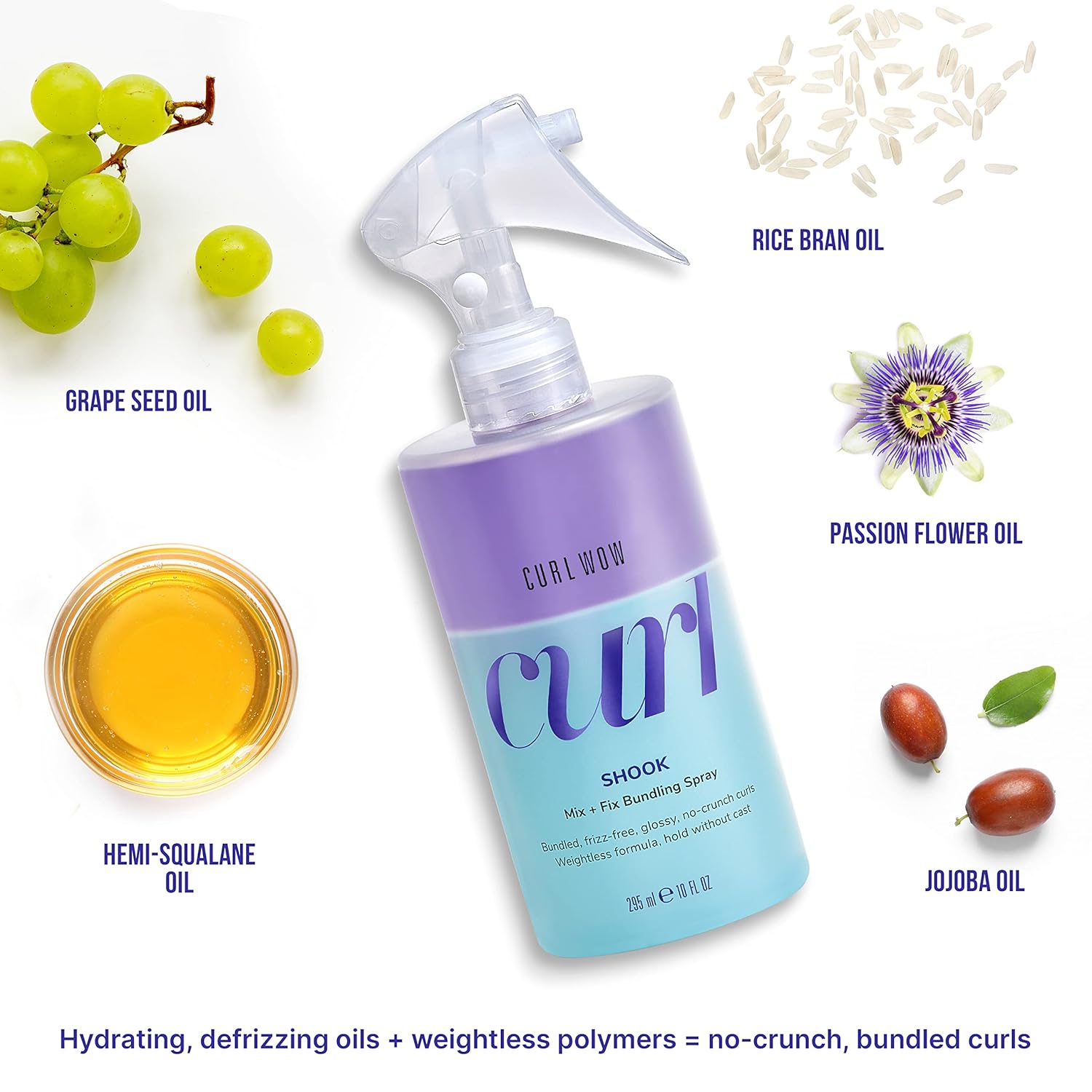 Color Wow Curl Wow Shook Mix + Fix Bundling Spray for Defined Curls - 295ml