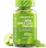 Novomins Apple Cider Vinegar 1000mg Gummies Apple 60 Count bottle supplement front view