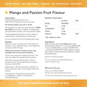Symprove Liquid Probiotic Mango Passionfruit Flavour 500ml nutritional info ingredients instructions panel