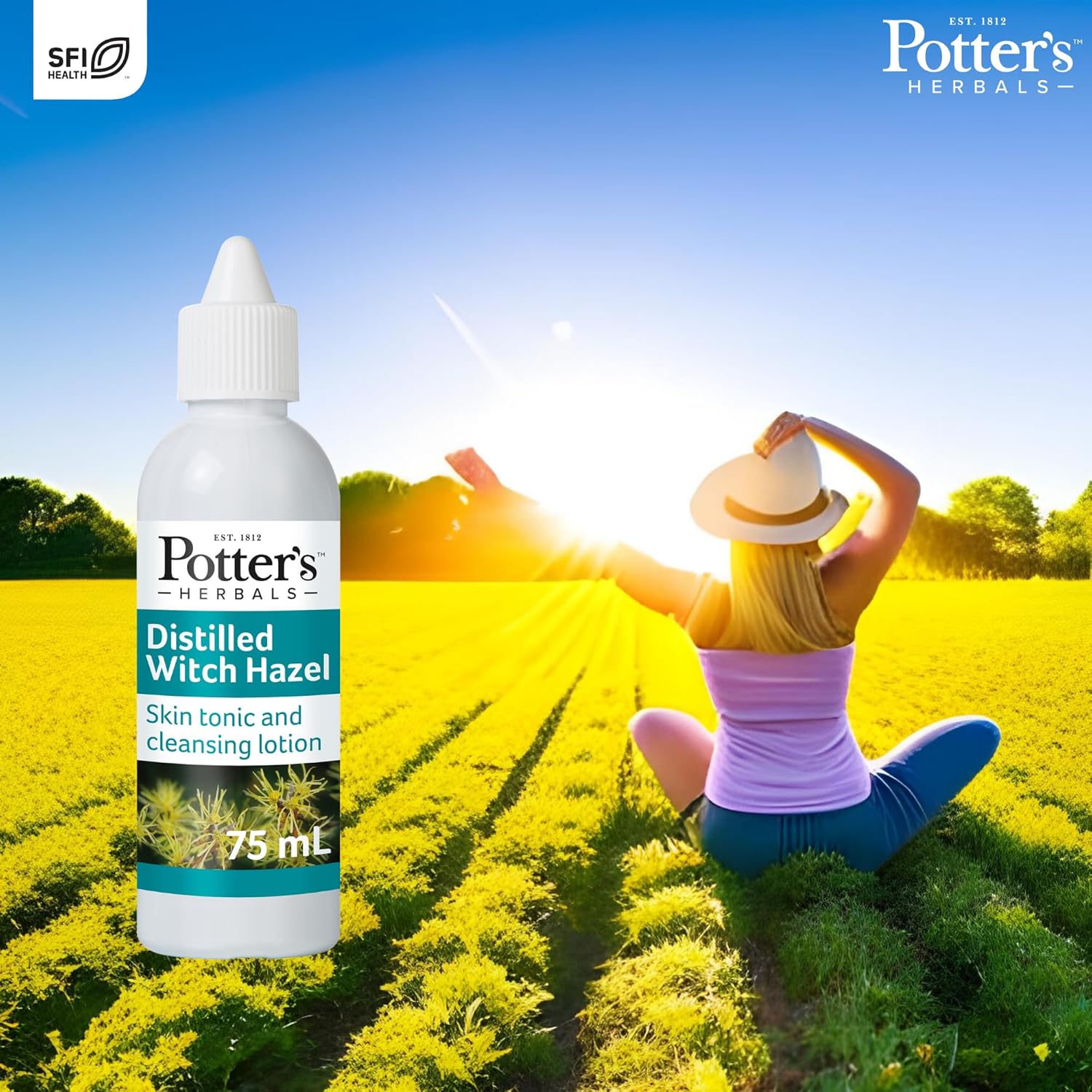 Potters Herbals Distilled Witch Hazel Skin Tonic - 75ml