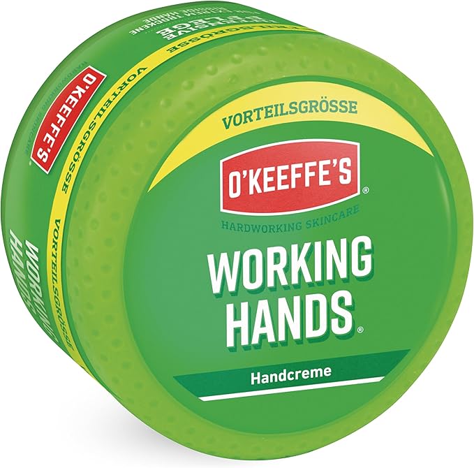 O'Keeffe's Working Hands Hand Cream jar, 193g, for dry skin.