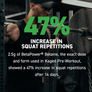 Kaged Pre Workout Supplement Powder - Berry Blast with Creatine & BCAAs - 570g
