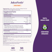Natrol JuiceFestiv Daily Fruit supplement facts ingredients bottles 60 capsules each