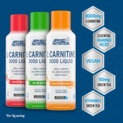 Applied Nutrition L-Carnitine 3000 Tangy Orange 480ml supplement facts label