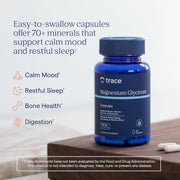 Lifestyle Image: Trace Minerals Magnesium Glycinate 120mg capsules daily supplement bottle 90 count