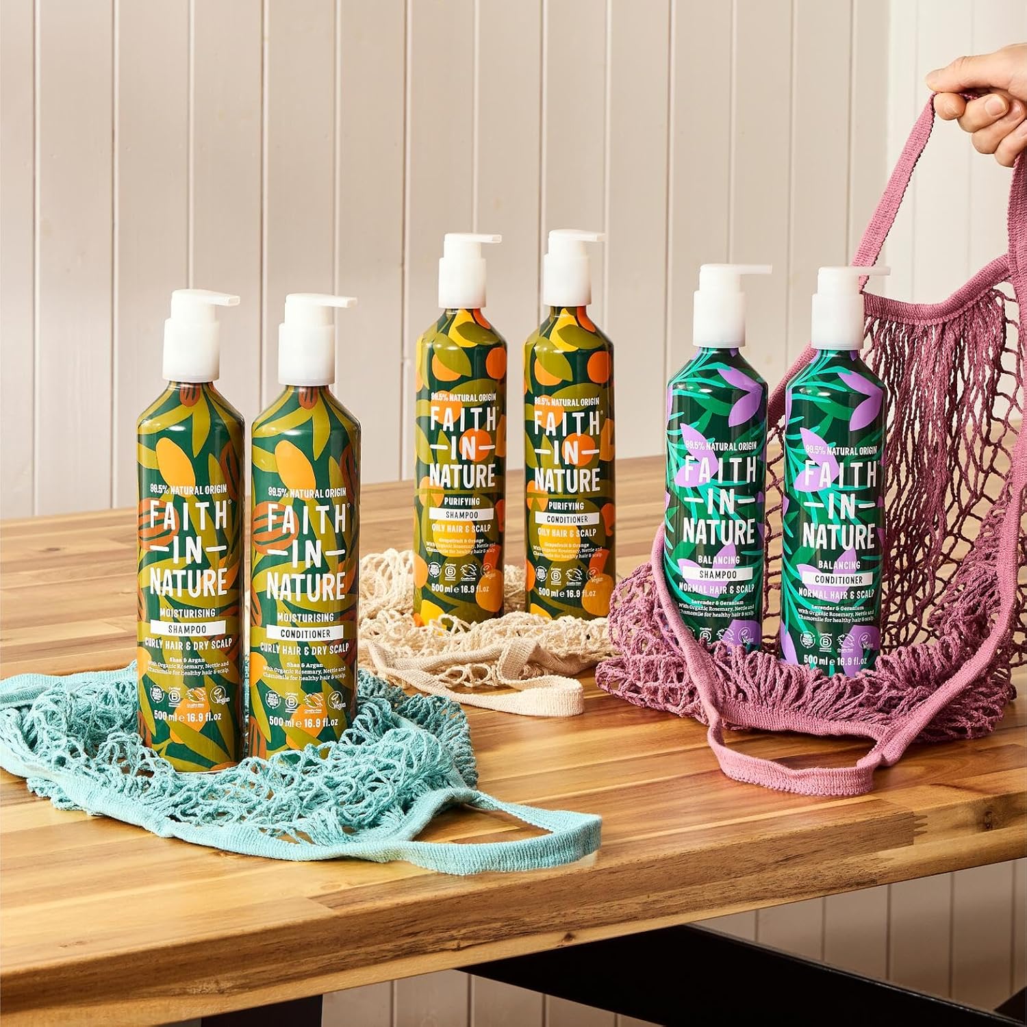 Faith In Nature Shea & Argan Moisturising Shampoo, bottle packaging, shea and argan, 500ml, hair care