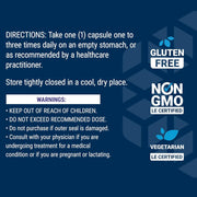 Supplement facts label for Life Extension Taurine showing 1000mg dosage per capsule.