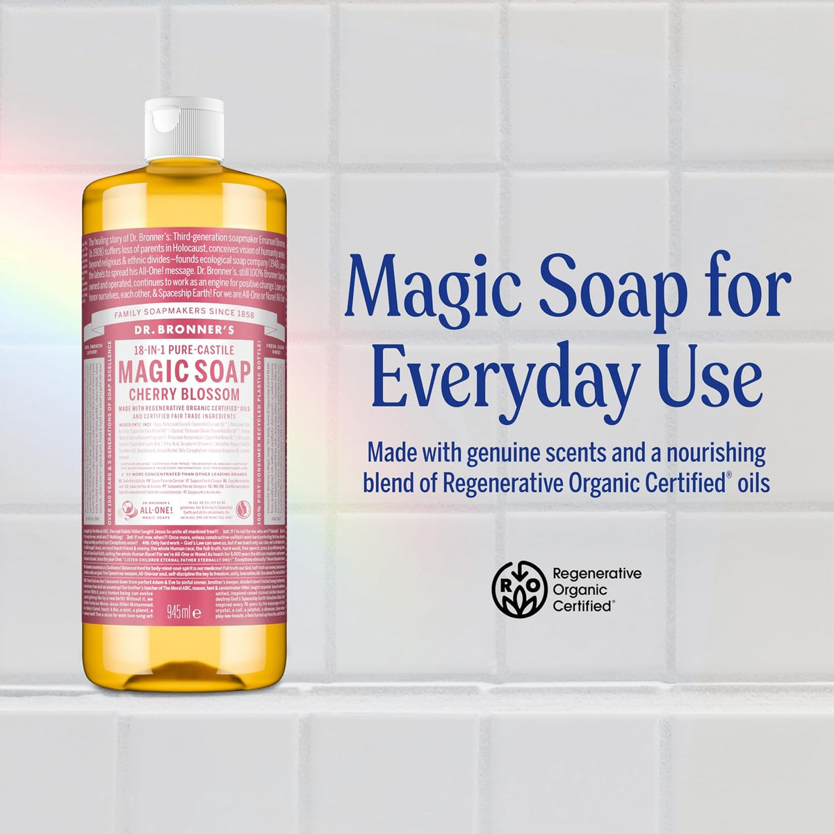 Dr. Bronner's Cherry Blossom 18-in-1 Pure-Castile Liquid Soap 240ml
