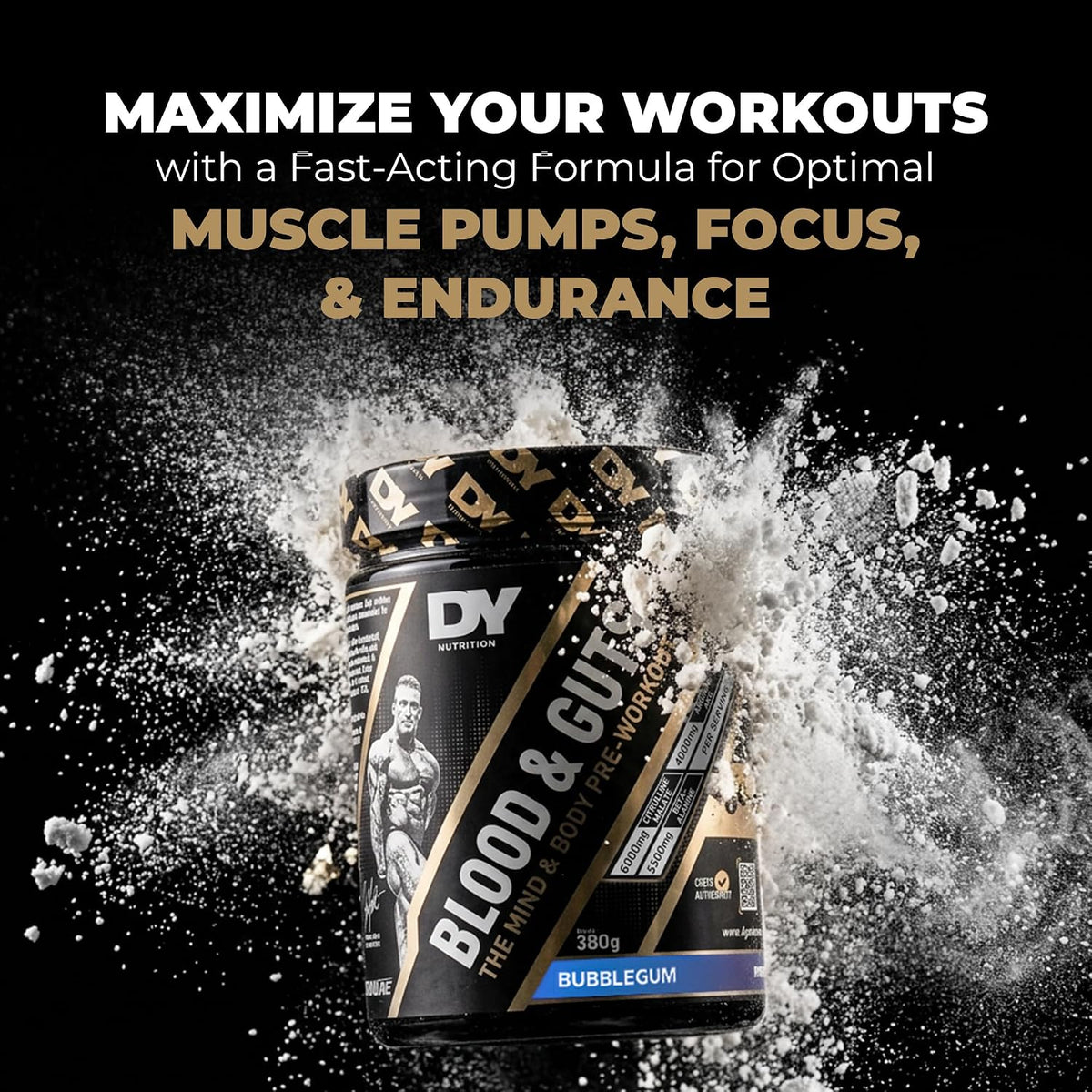 DY Nutrition Blood & Guts Watermelon Pre-Workout Powder 380g product information