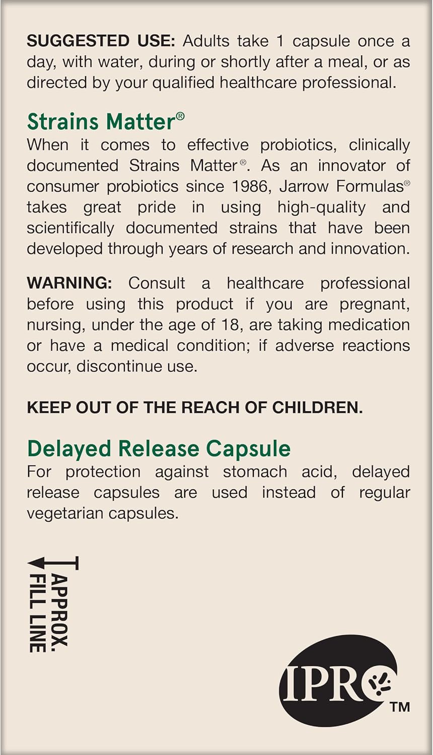 How to Use Image: Jarrow Formulas Jarro-Dophilus 50 billion CFU veggie capsules 60 count usage
