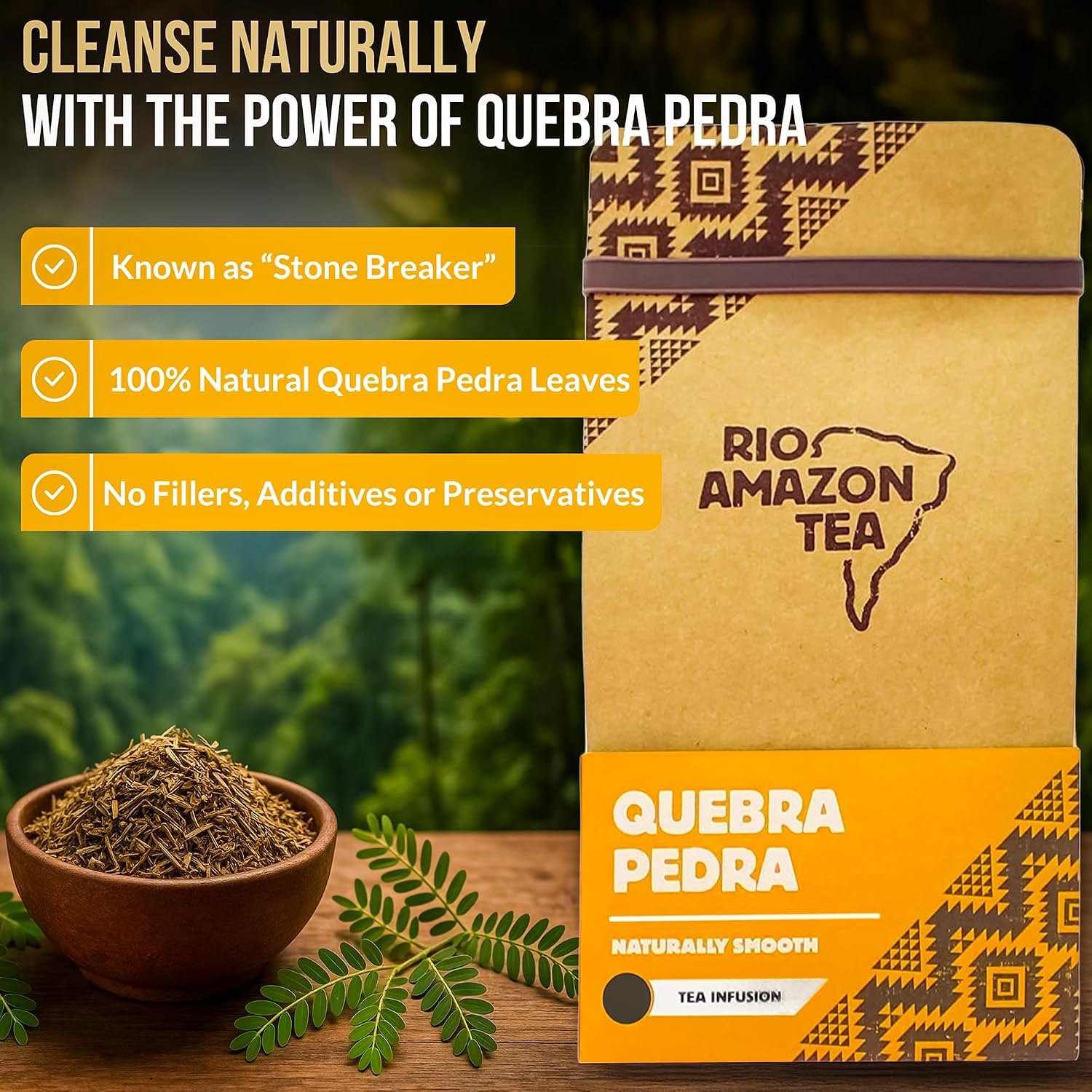 Rio Amazon Quebra Pedra Tea Infusion ingredient information herbal tea 90 teabags