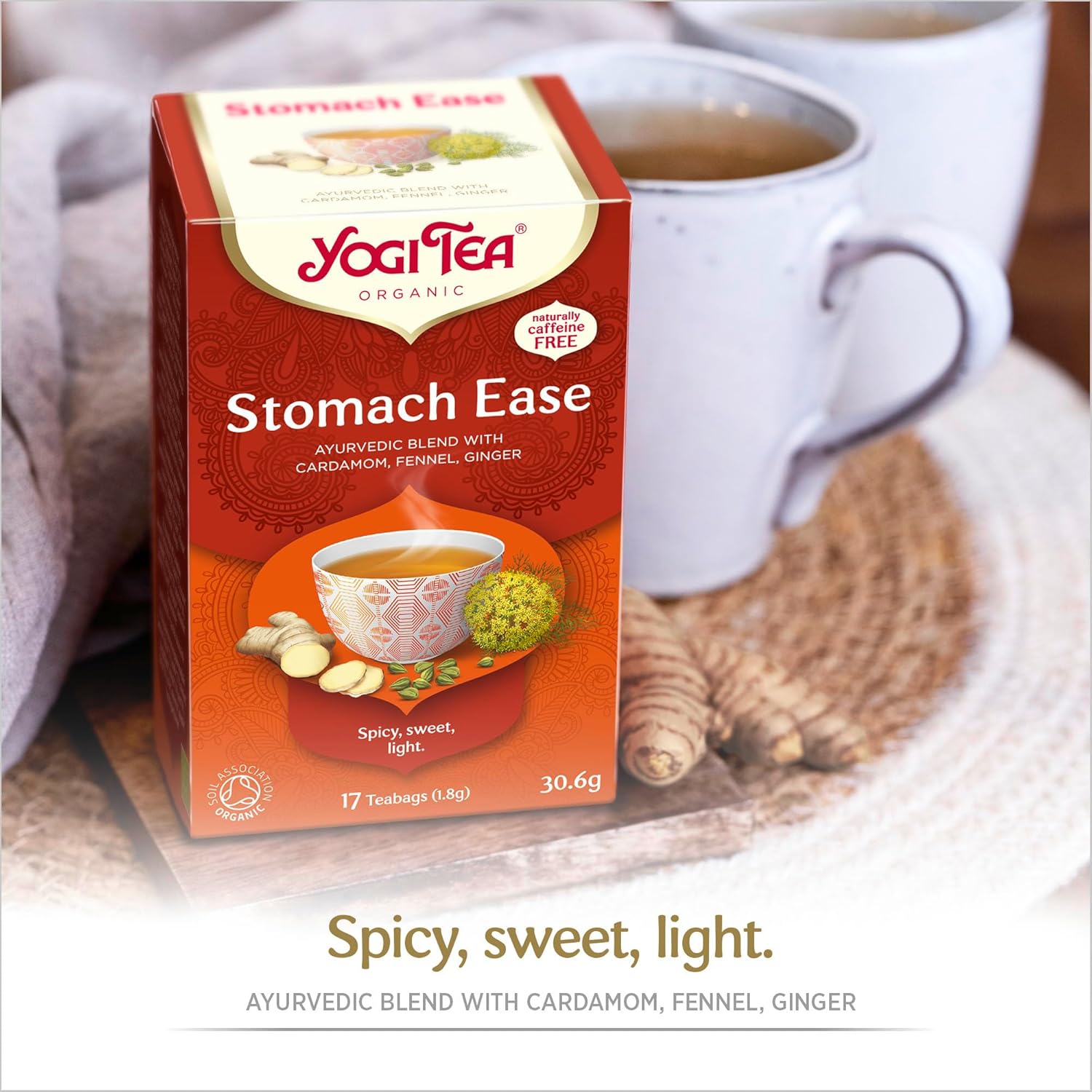 Yogi Tea Organic Stomach Ease Herbal Tea - 17 x 1.8g