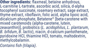 Label of Life Extension Dog Mix powder showing ingredient list and feeding guide.